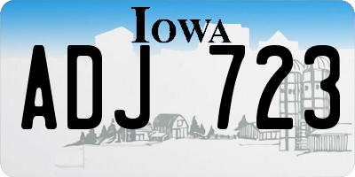 IA license plate ADJ723