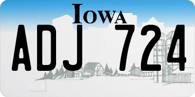 IA license plate ADJ724