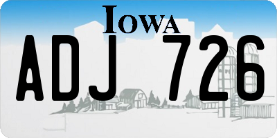 IA license plate ADJ726