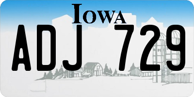 IA license plate ADJ729