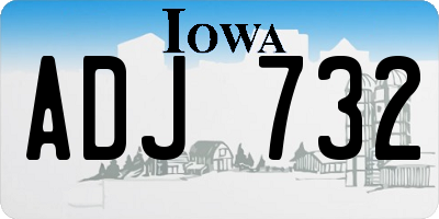 IA license plate ADJ732