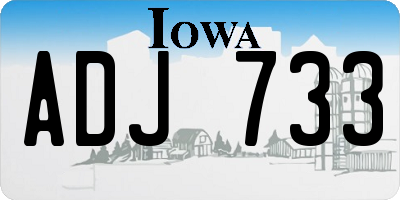 IA license plate ADJ733