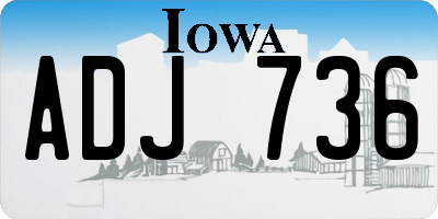 IA license plate ADJ736