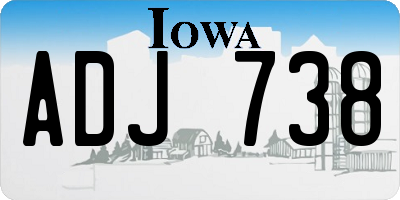 IA license plate ADJ738