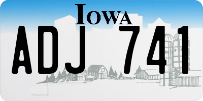 IA license plate ADJ741