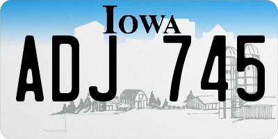 IA license plate ADJ745