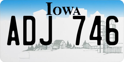 IA license plate ADJ746