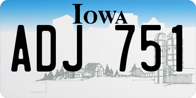 IA license plate ADJ751