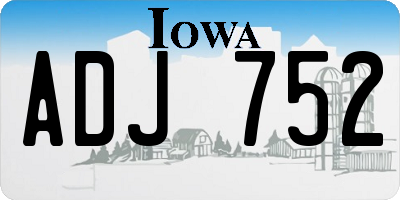 IA license plate ADJ752