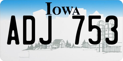 IA license plate ADJ753
