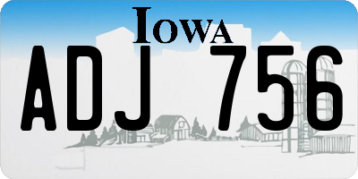 IA license plate ADJ756
