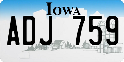 IA license plate ADJ759