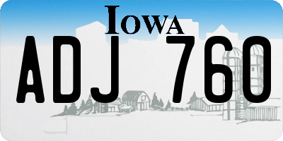 IA license plate ADJ760