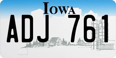 IA license plate ADJ761