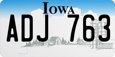 IA license plate ADJ763