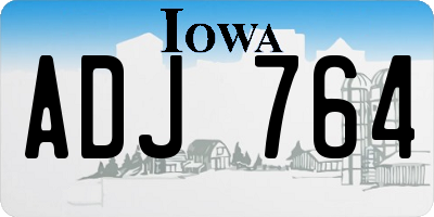IA license plate ADJ764
