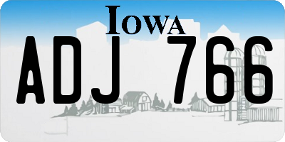 IA license plate ADJ766