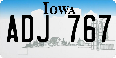IA license plate ADJ767