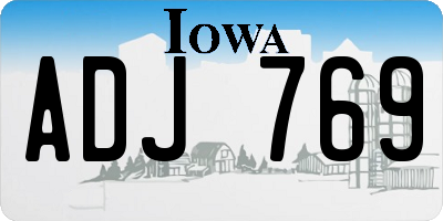 IA license plate ADJ769