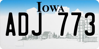 IA license plate ADJ773