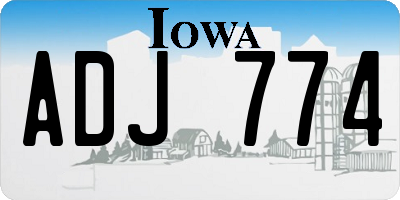 IA license plate ADJ774