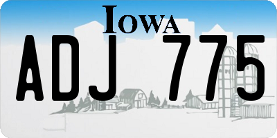 IA license plate ADJ775