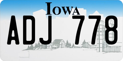 IA license plate ADJ778