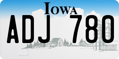IA license plate ADJ780