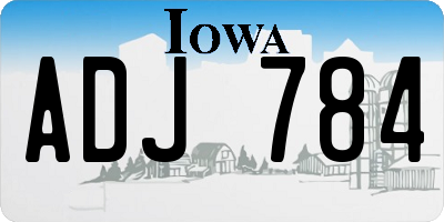 IA license plate ADJ784