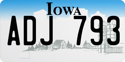 IA license plate ADJ793