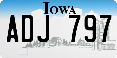 IA license plate ADJ797
