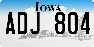 IA license plate ADJ804