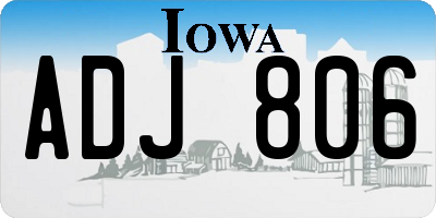 IA license plate ADJ806