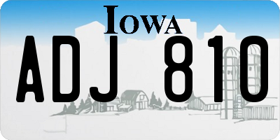 IA license plate ADJ810