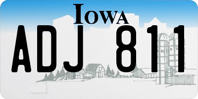 IA license plate ADJ811