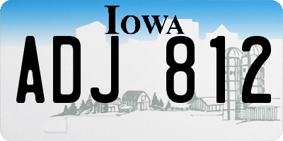 IA license plate ADJ812