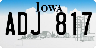 IA license plate ADJ817
