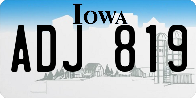 IA license plate ADJ819