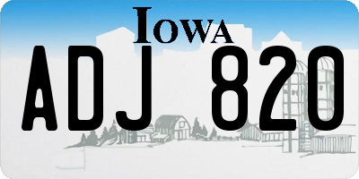 IA license plate ADJ820