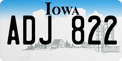 IA license plate ADJ822