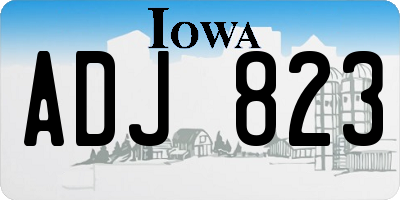 IA license plate ADJ823