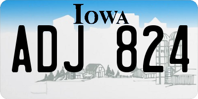 IA license plate ADJ824