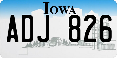 IA license plate ADJ826
