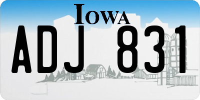 IA license plate ADJ831