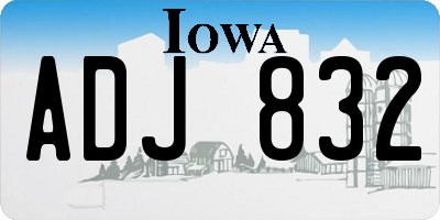 IA license plate ADJ832