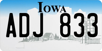 IA license plate ADJ833
