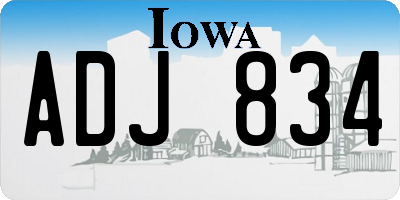 IA license plate ADJ834