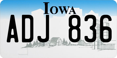 IA license plate ADJ836
