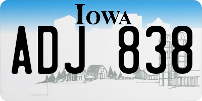 IA license plate ADJ838