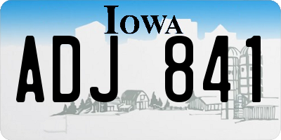 IA license plate ADJ841